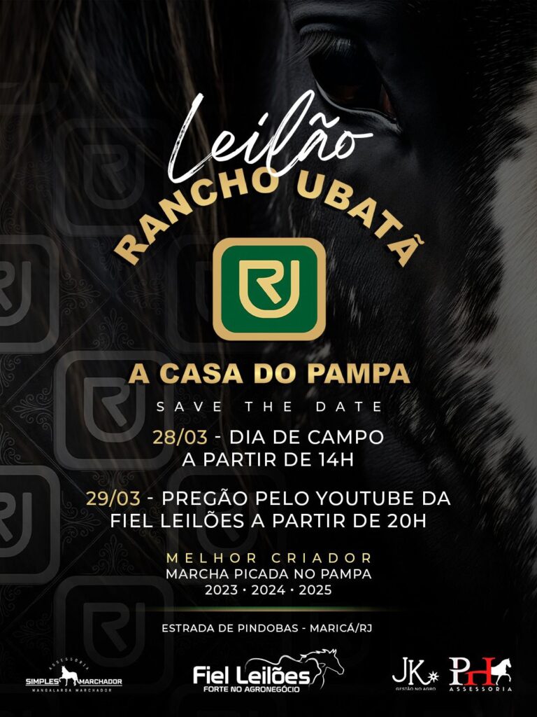 Rancho Ubatã realiza leilão com transmissão ao vivo no próximo domingo em Maricá