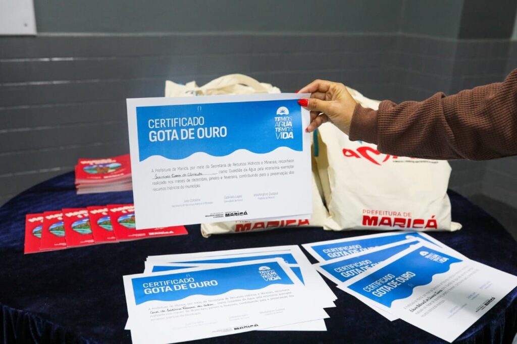 Gota de Ouro: Prefeitura premia moradores por ações de economia e reuso de água em Maricá