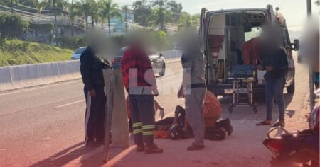 Motociclista fica ferido após batida em carro na RJ-106, em Maricá