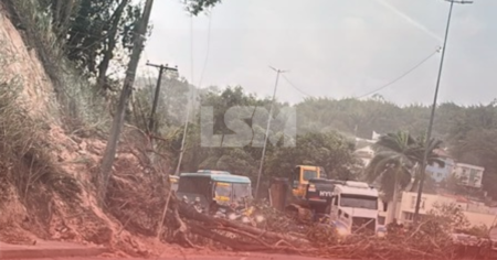 Deslizamento de terra e queda de árvore interditam a RJ-104 no sentido Niterói