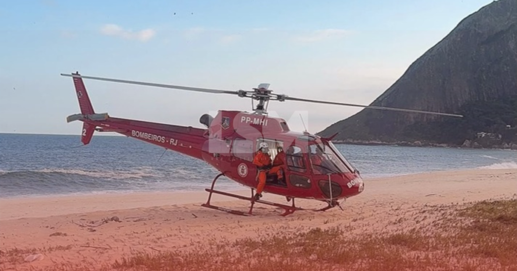 Praia de Itaipuaçu recebe treinamento do Grupo de Operações Aéreas do Corpo de Bombeiros