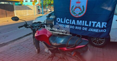 Maricá: Moto furtada é recuperada durante patrulhamento do PATAMO em Araçatiba