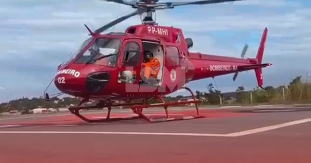 Mulher sofre queda de motocicleta elétrica em Saquarema e é levada de helicóptero para hospital de Maricá