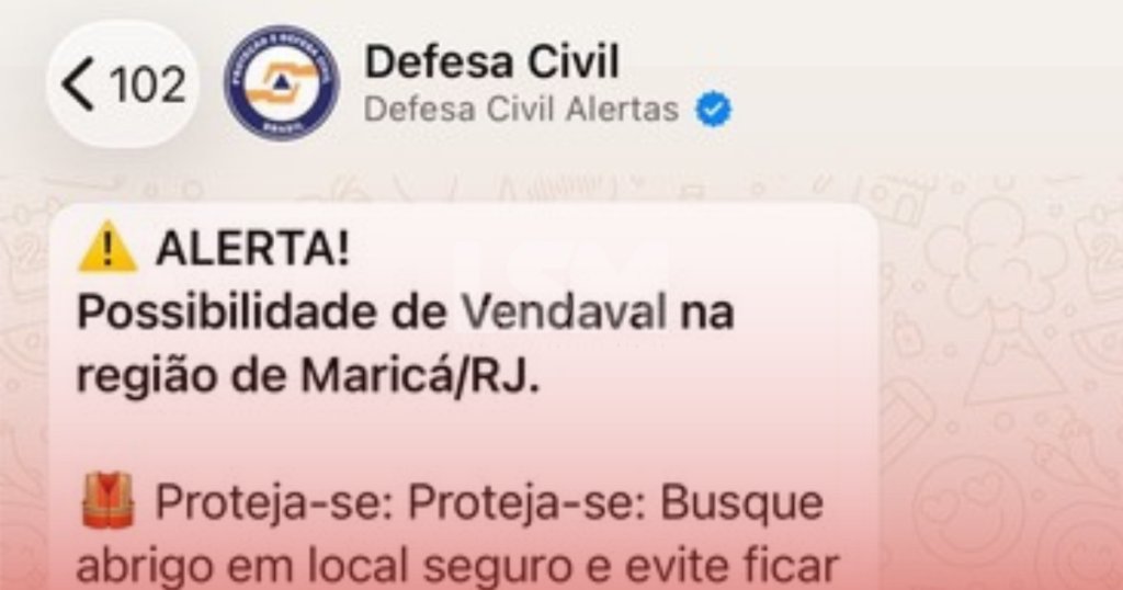 Defesa Civil alerta moradores de Maricá para possibilidade de novo vendaval
