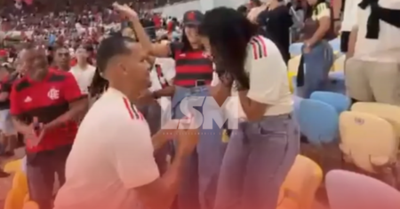 Maricaense pede namorada em casamento após vitória do Flamengo no Maracanã