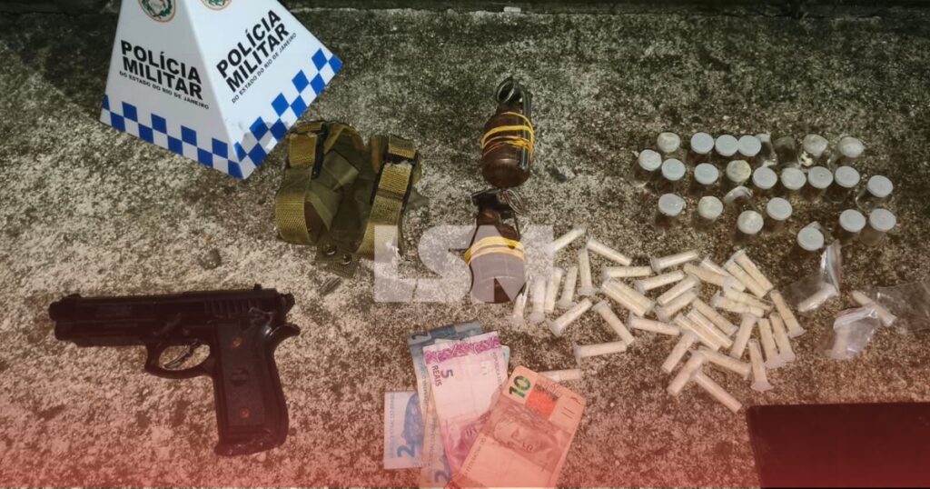 Itaboraí: Homem é preso durante ação da PM por tráfico de drogas e granadas são apreendidas em Bela Vista