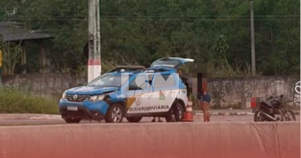 Motociclista desobedece à ordem de parada, bate em viatura e acaba detido em Inoã