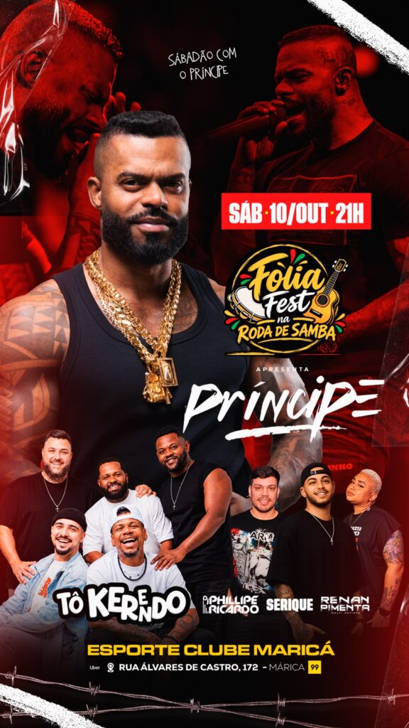 Sabadão com Príncipe: Roda de samba agitará o Esporte Clube Maricá neste sábado